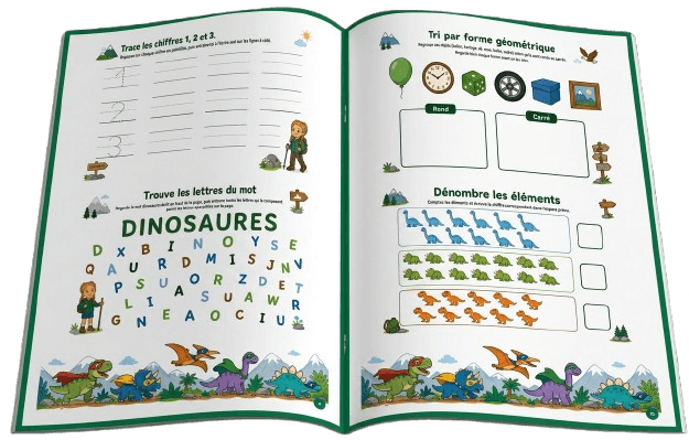 Exemple de pages d'un cahier Tilou